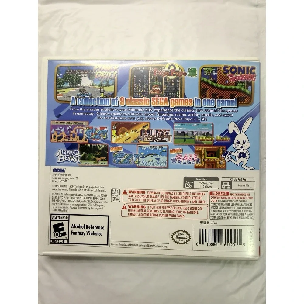 Sega 3D Classics Collection (Nintendo 3DS) - Complete CIB With Sticker Sheet!